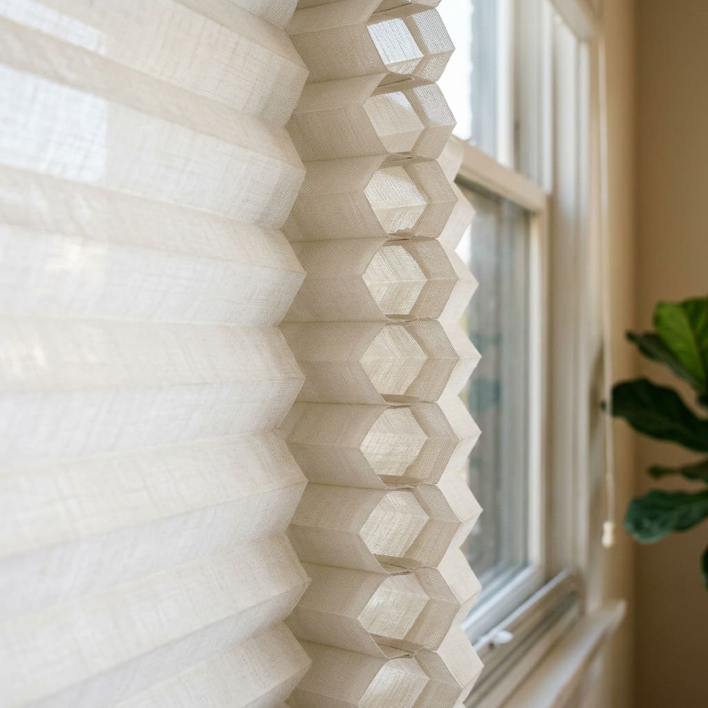 InStyle Blinds IN - a close-up of an image showing the honeycomb structure of cellular shades